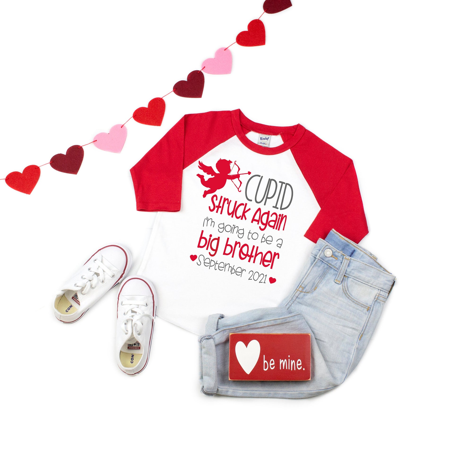 Cupid Struck Again Valentines Big Brother Shirt