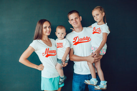 Rookie of the Year First Birthday Family Baseball shirts