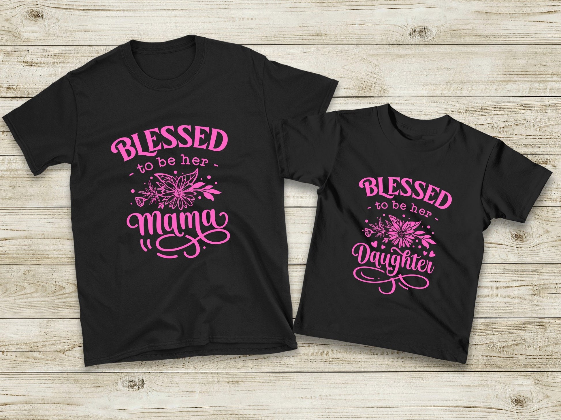 Mom and Daughter Matching Shirt, Mom Matching Shirt, Girl Mama Mothers Day T Shirts, Blessed Mama Daughter Trendy Ts, Mommy and Me Matching