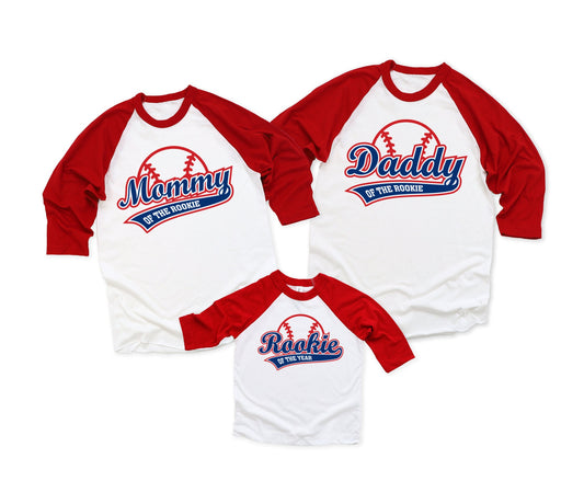 Rookie of the Year First Birthday Family Baseball shirts, Family Birthday Shirts for 1 year old, 1st Birthday Baseball Shirts
