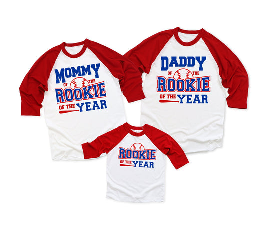 Rookie of the Year First Birthday Family Baseball Shirts, 1st Birthday Family Matching Shirts