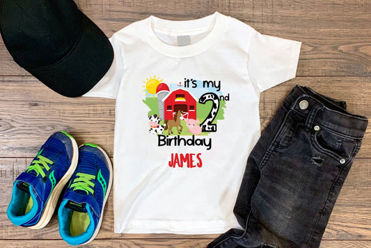 2nd Birthday Barnyard Animal Shirt