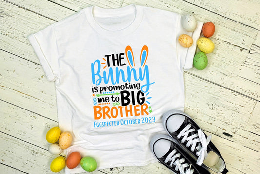 The Bunny is Promoting me to Big Brother Shirt, Easter Pregnancy Announcement, 2nd Child Spring Pregnancy, New Big Brother Tee
