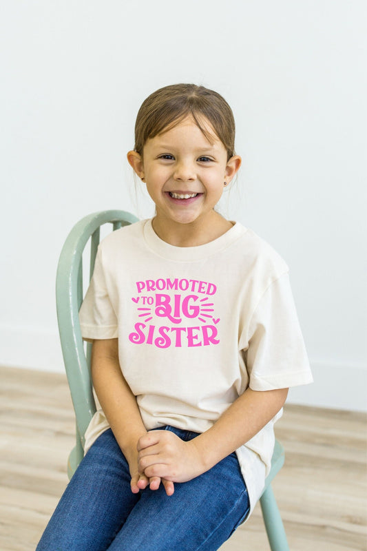 Promoted to Big Sister Shirt, 2nd child announcement, Gift for new Sister, Trendy Sister Shirt