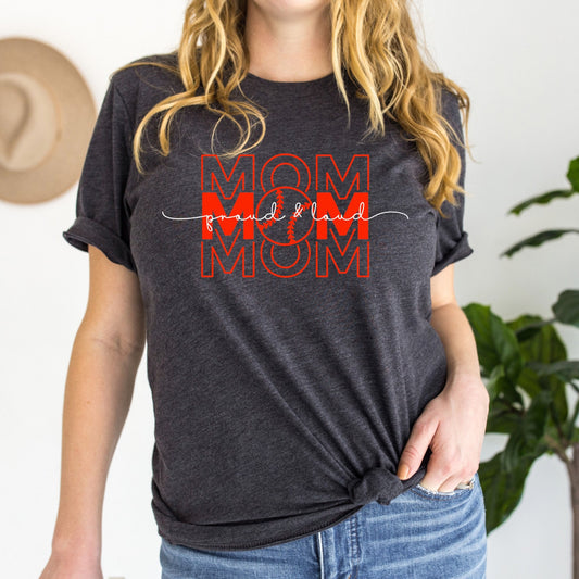 Proud and Loud Baseball Mom Shirt, Personalized Baseball Mom Tee, Baseball Mom Top