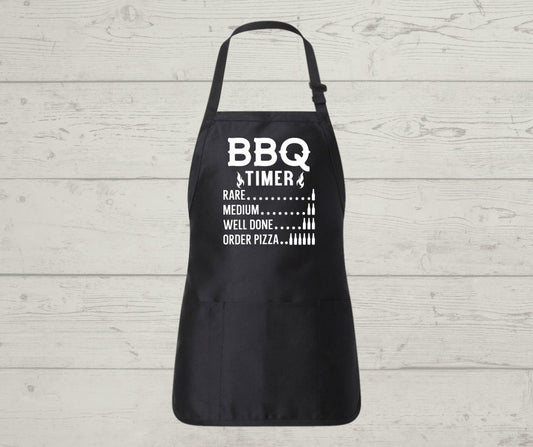 BBQ Timer apron, Great gift for Father's Day, Housewarming gift, BBQ Smoker Gift, Grilling Apron