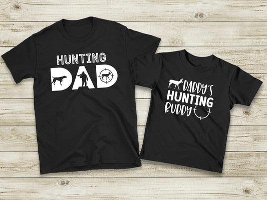 Hunting Dad and Hunting Buddy Shirts, Matching Father's Day Set, Gift for Dad
