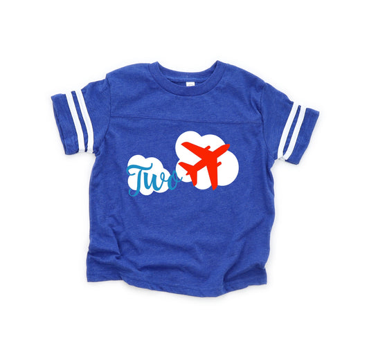 2nd Birthday Aviation Tee for Boys, Custom Kids Party Shirt