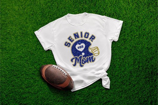 Senior Football Mom Shirt, Personalized with Player Number