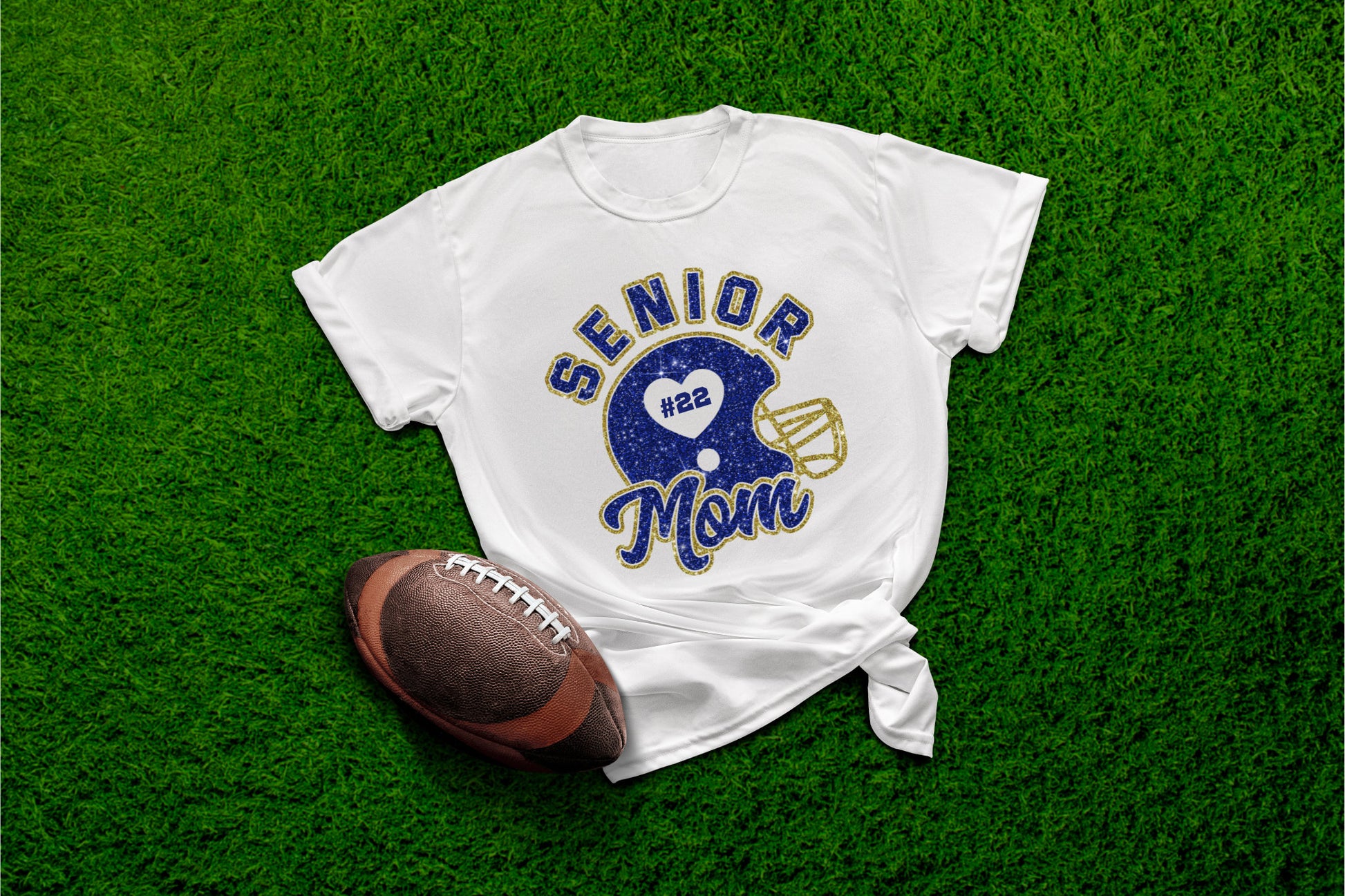 Senior Football Mom Shirt, Personalized with Player Number