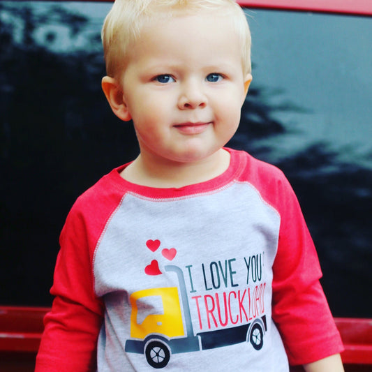 Boys Valentine's Day shirt, boys truck shirt, toddler valentine shirt, toddler boy shirt, trendy boys shirt