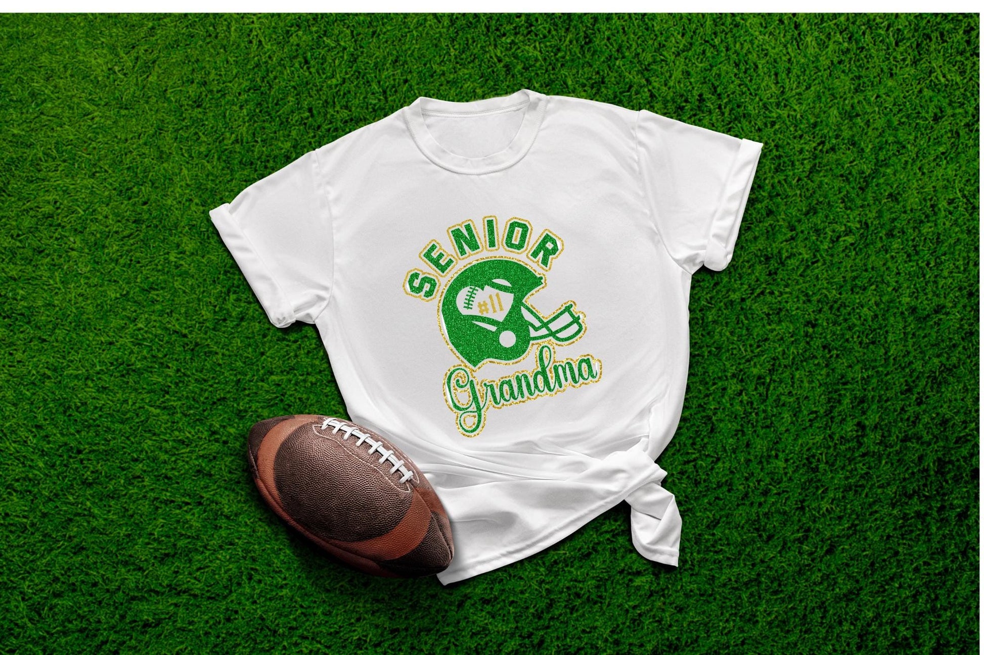 Senior Football Grandma Shirt, Personalized with Player Number