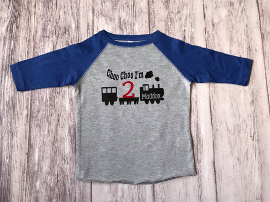 Choo Choo I'm 2 birthday train shirt