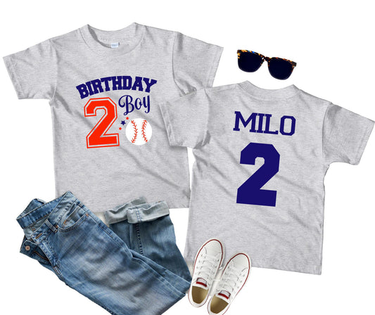 2nd Birthday Baseball Shirt for Boys | Two Year Old Baseball Party Tee | Toddler Baseball Outfit | Rookie of the Year Birthday