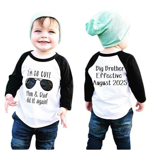 I'm So Cute Mom & Dad Did It Again! Shirt, Promoted To Big Brother Announcement Tee, Gift for New Big Bro