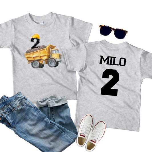 Digging Into Fun: 2nd Birthday Construction Shirt for Little Builders!