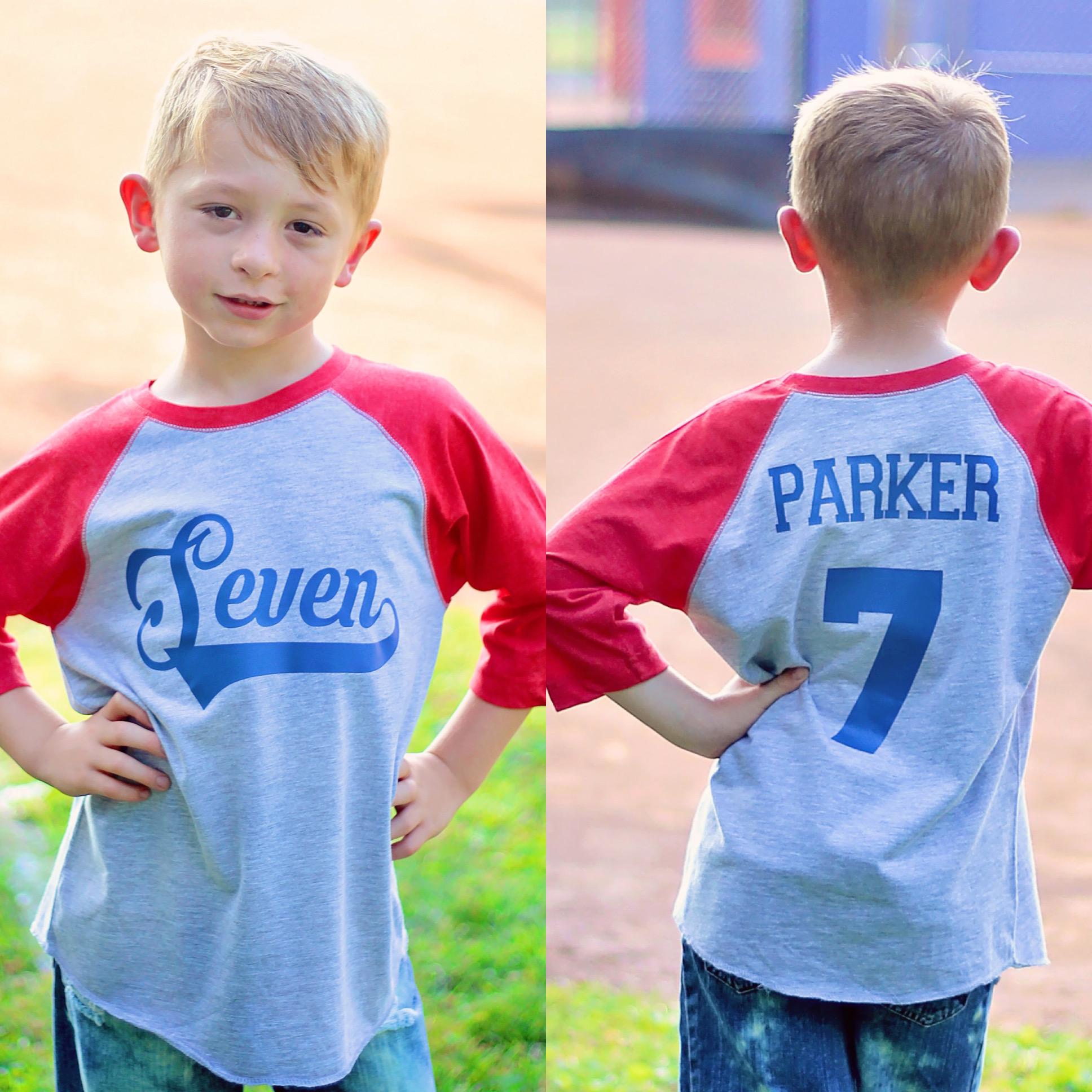 7th birthday Baseball shirt, Gift for Boys, Seven Shirt, Boys Birthday Tee