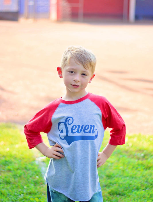 7th birthday Baseball shirt, Gift for Boys, Seven Shirt, Boys Birthday Tee