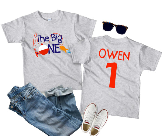 The Big ONE Fishing 1st Birthday Shirt | Personalized Baby Boy Outfit | First Birthday Fishing Theme Tee | Outdoor Party Shirt