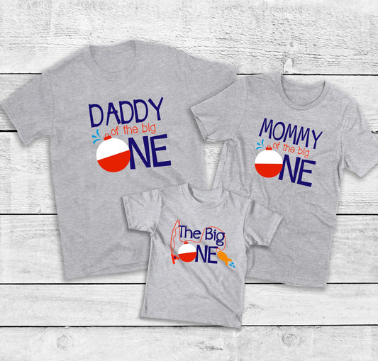 Matching Family Fishing Birthday Shirts - The Big One 1st Birthday Outfit - Daddy Mommy of the Big One - 1st Birthday Fishing Theme Party