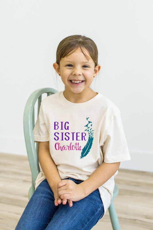 Big Sister Shirt, 2nd child announcement, Gift for new Sister, Trendy Sister Shirt, Retro Big Sister Tee