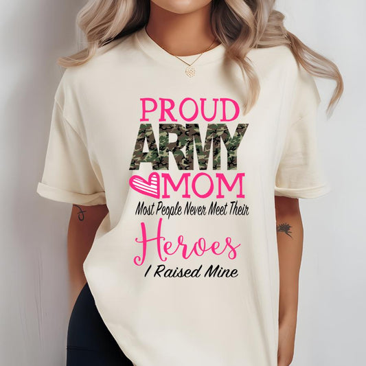 Proud Army Mom Shirt Camo – I Raised My Hero Military Mom Tee – Support Our Troops Shirt – Army Graduation Boot Camp Gift