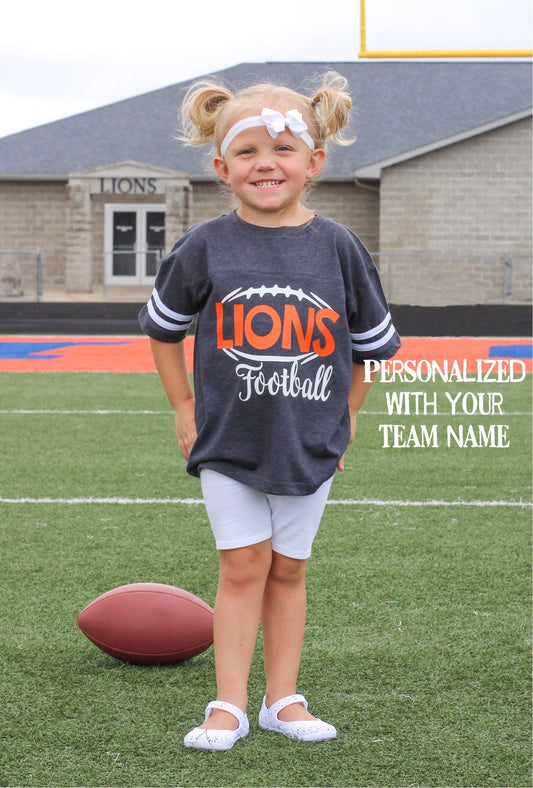 Personalized Football Team Shirt, Football Sibling Shirts, School Spirit Wear, Game Day Shirt Custom, Mascot TShirt For Kids Boy or Girl