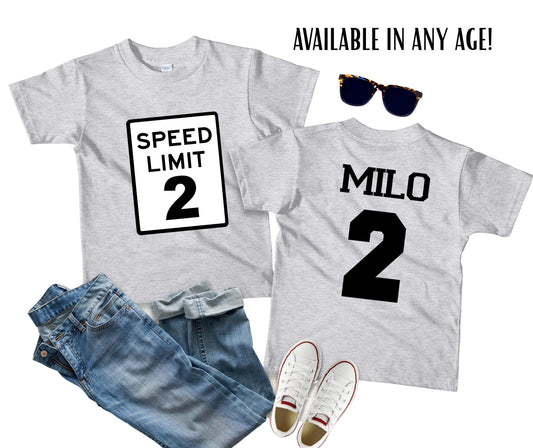Speed Limit 2 Birthday Shirt - Adorable Shirt for the Little Speedster!