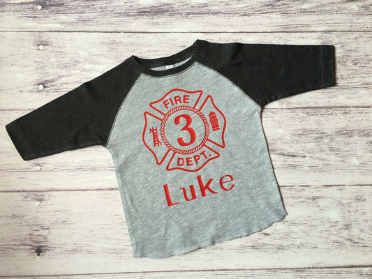 3rd birthday Fire man birthday shirt, Fireman Party, Firetruck Birthday, Boys Birthday Gift