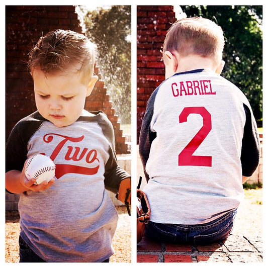 2nd Birthday Baseball Shirt, Two Year Old Gift, 2 Tee, Party Outfit