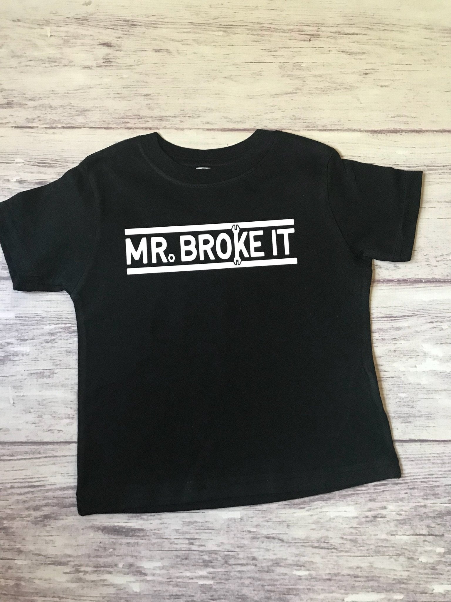 Mr Fix it, Mr Broke it, matching father son shirts - Purple Elephant MS