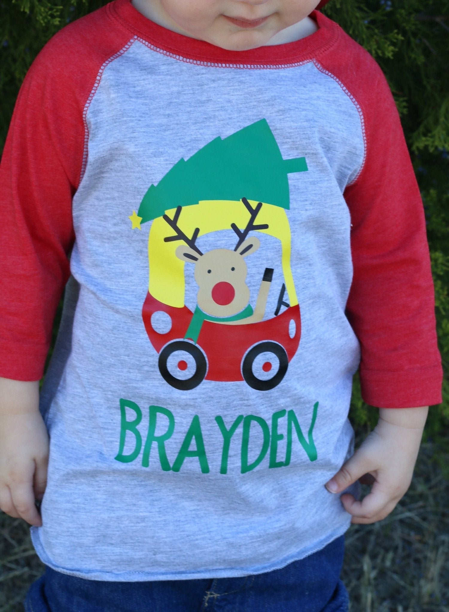 Personalized Christmas Shirt, Gift for Boys, Toddler Christmas Tee - Purple Elephant MS