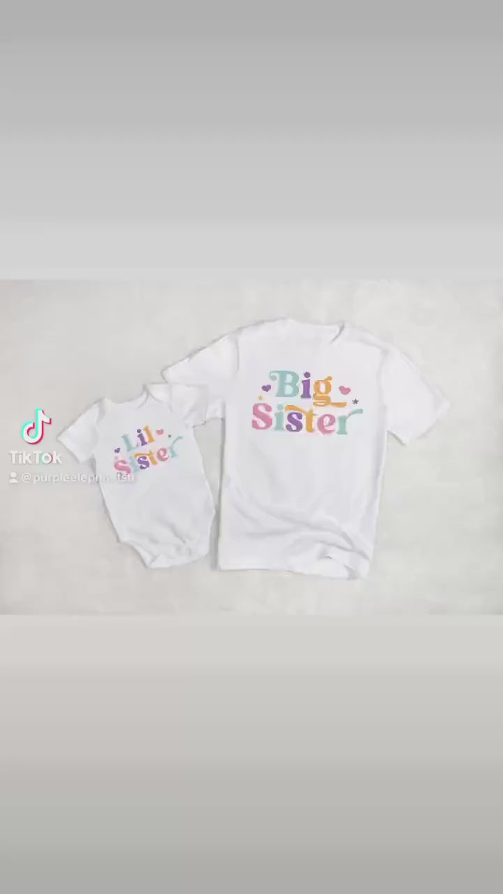Big Sister & Little Sister shirts, Matching sister shirts, Big Sister Gift From Baby