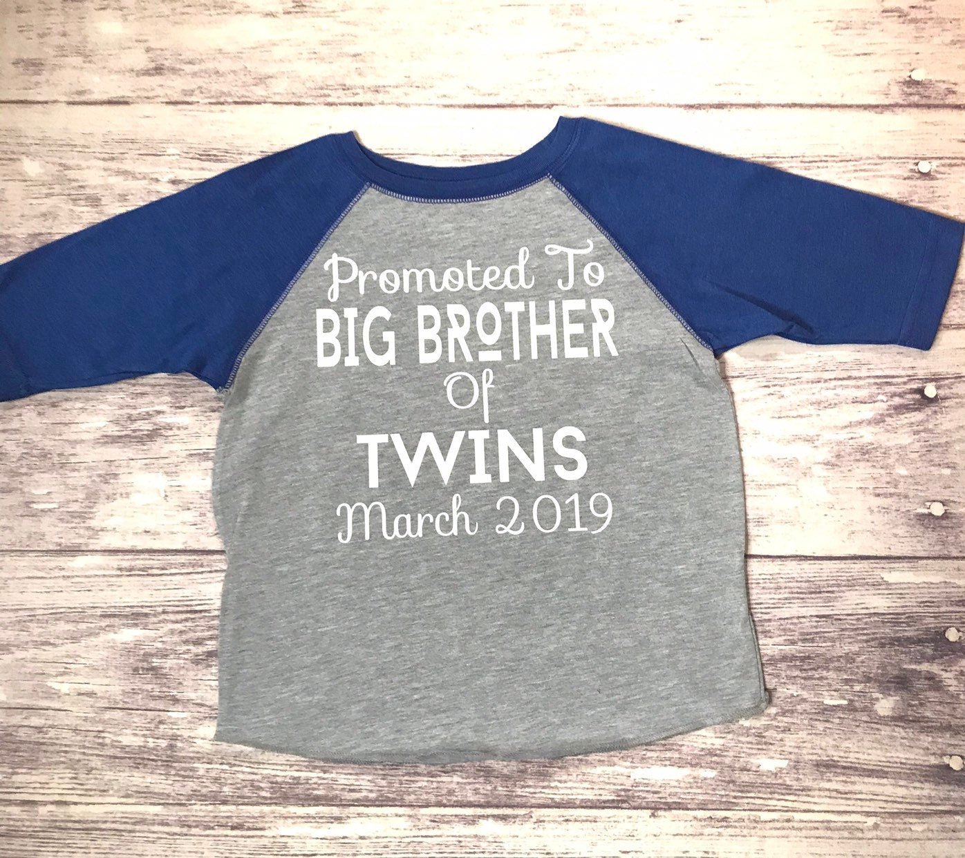 Promoted to Big Brother of Twins Shirt, Surprise Pregnancy Announcement - Purple Elephant MS