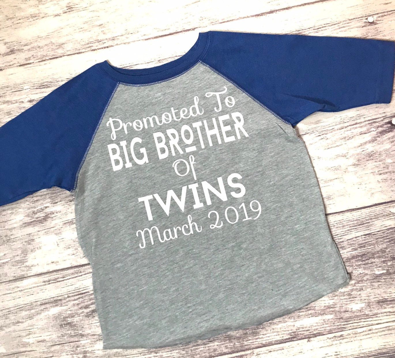 Promoted to Big Brother of Twins Shirt, Surprise Pregnancy Announcement - Purple Elephant MS