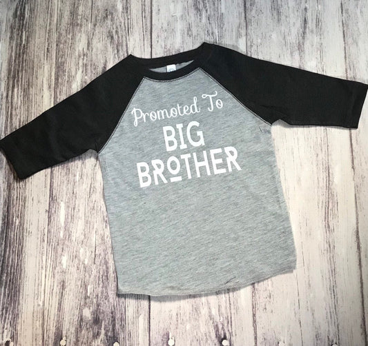 Promoted to Big Brother Shirt, Baby Shower Brother Gift, Pregnancy Reveal Toddler Tee - Purple Elephant MS