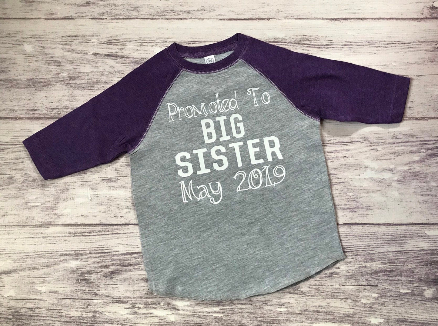 promoted to big sister shirt - Purple Elephant MS