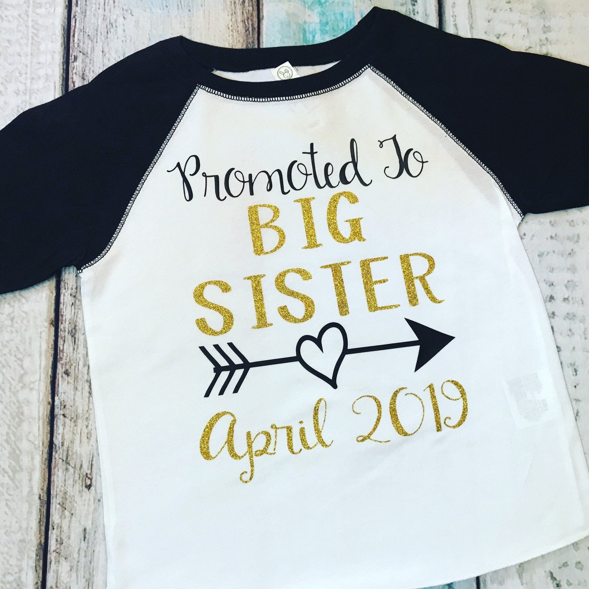 promoted to big sister shirt - Purple Elephant MS