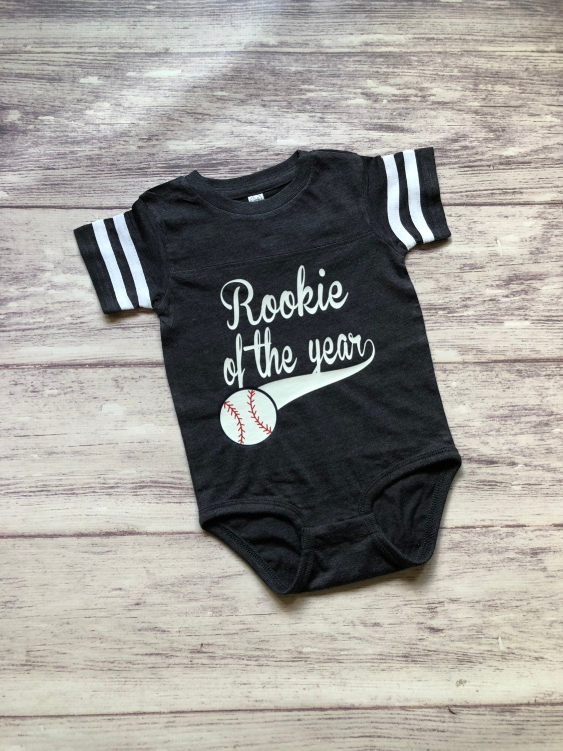 Rookie of the year 1st Birthday shirt, Short Sleeve Rookie of the Year outfit, Gift for 1 year old, First Birthday tee, Sports Birthday Tee - Purple Elephant MS