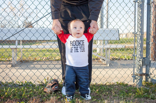 Rookie Of The Year Baseball Baby Shirt, 1st Birthday Boy Outfit Custom, 1 Year Old Baby Boy Tee, 12 Months Baby Name Outfit, First Bday Gift - Purple Elephant MS