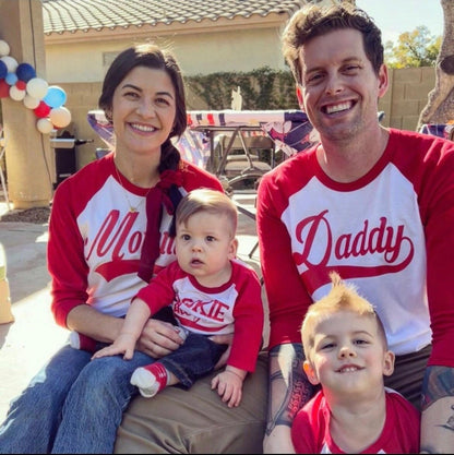 Rookie of the Year First Birthday Family Baseball shirts, Matching Mommy and Daddy of the Rookie Shirts - Purple Elephant MS