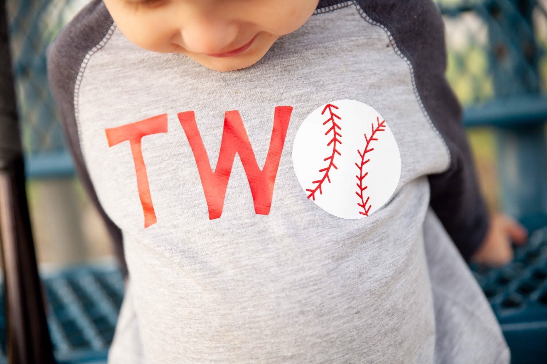 Second Birthday Baseball Jersey Tee for Boys - Purple Elephant MS