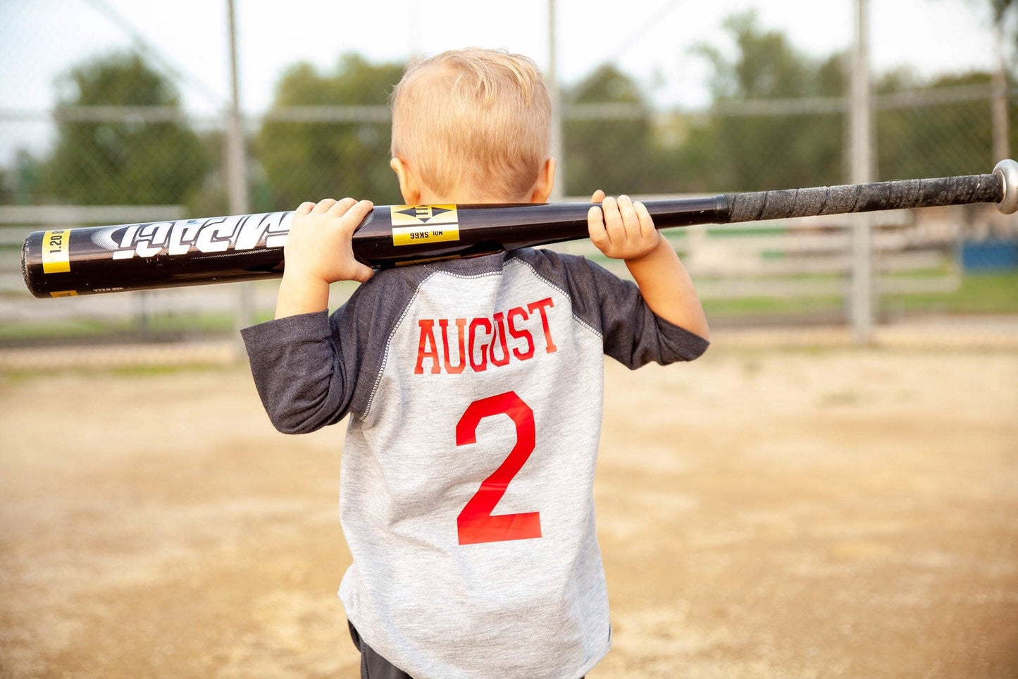 Second Birthday Baseball Jersey Tee for Boys - Purple Elephant MS