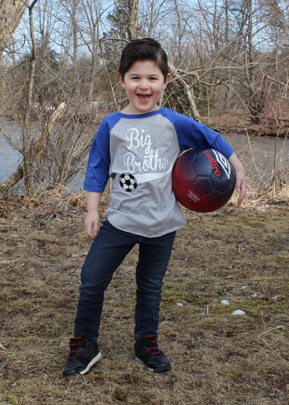 Soccer big brother shirt - Purple Elephant MS