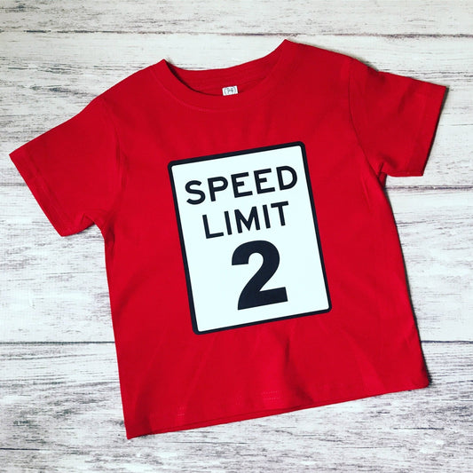 Speed Limit 2 Birthday Shirt - Adorable Shirt for the Little Speedster! - Purple Elephant MS