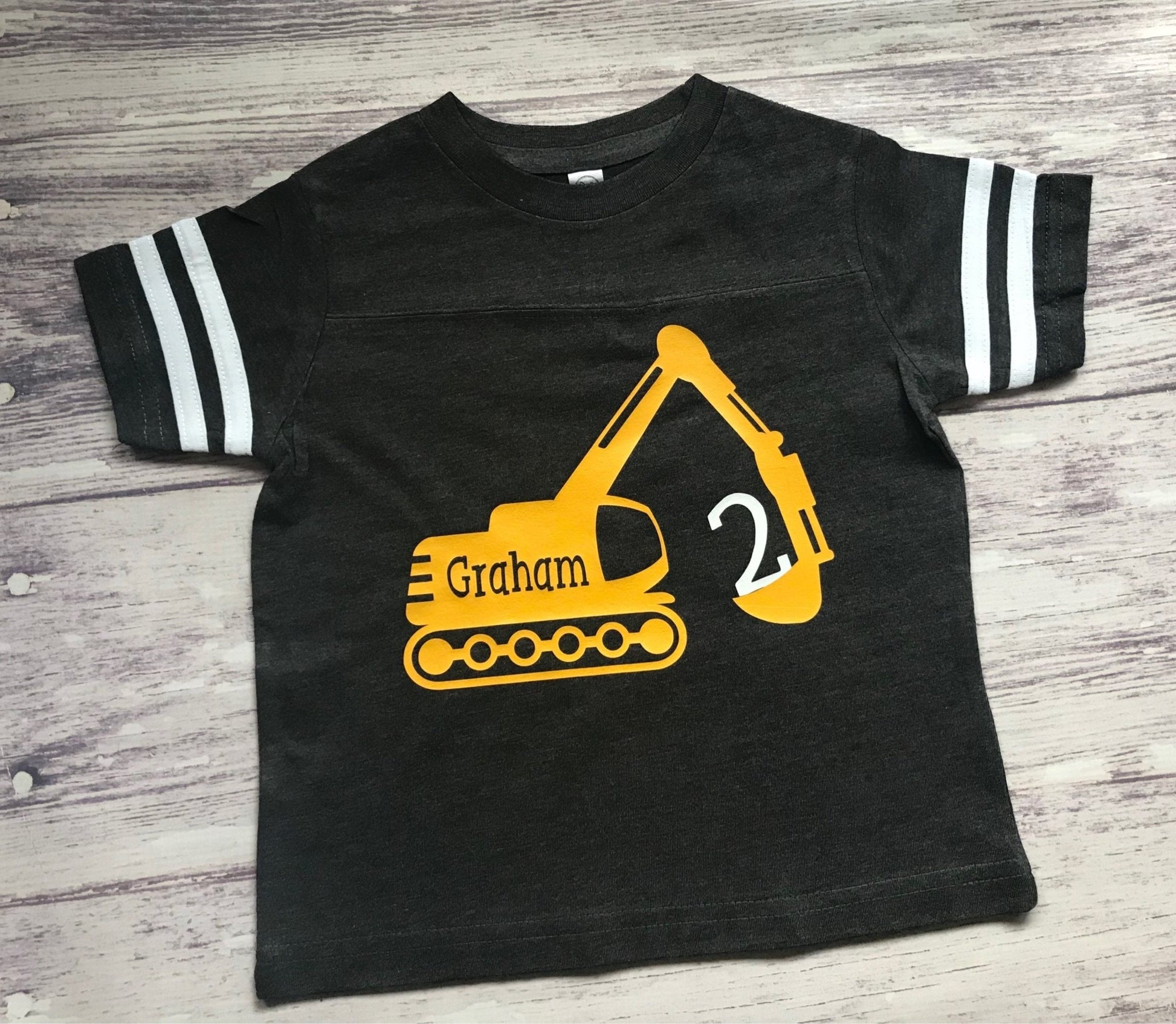 Toddler 2nd Birthday Construction Theme Digger Shirt Gift - Purple Elephant MS