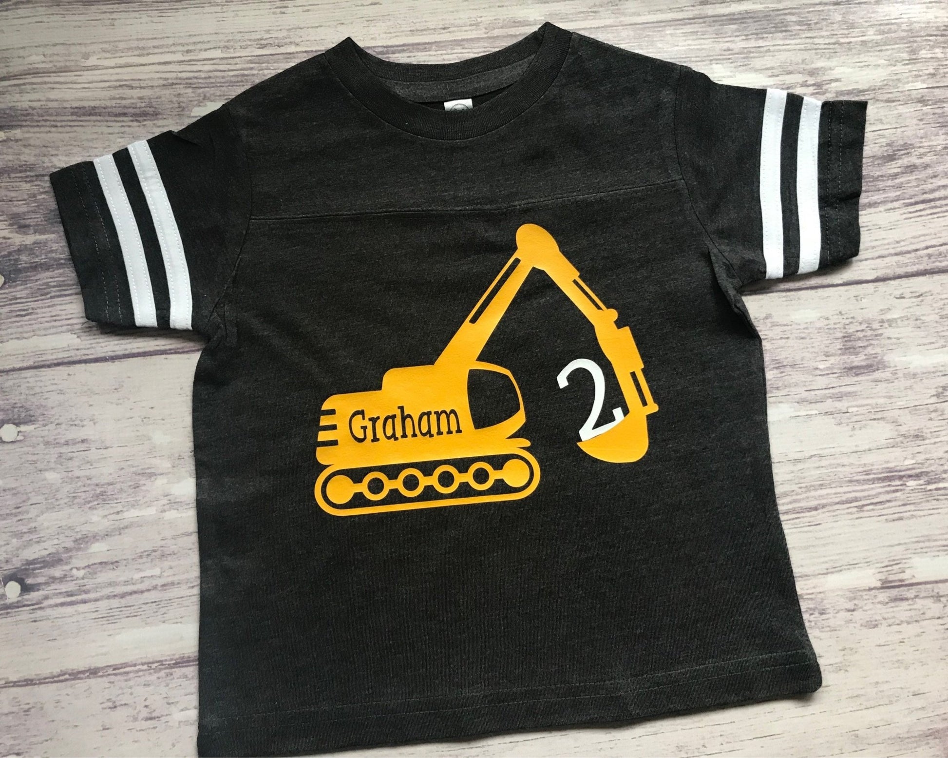 Toddler 2nd Birthday Construction Theme Digger Shirt Gift - Purple Elephant MS