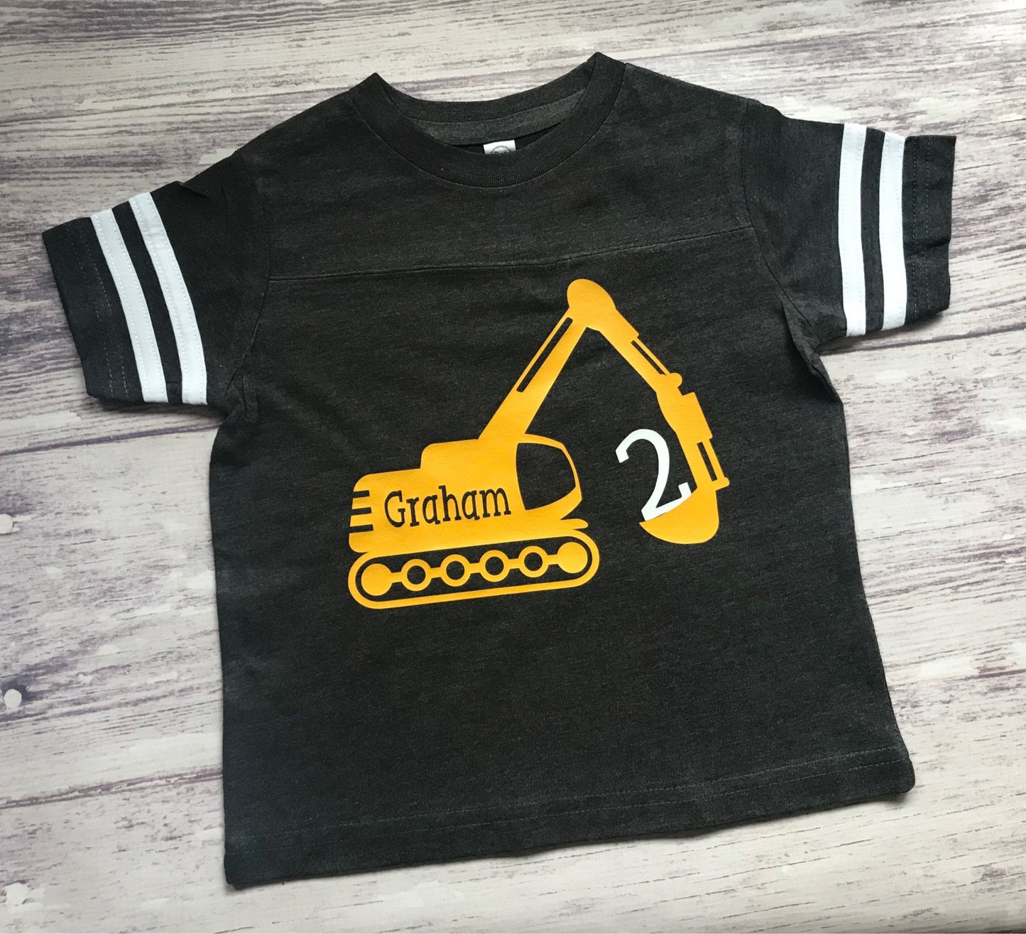 Toddler 2nd Birthday Construction Theme Digger Shirt Gift - Purple Elephant MS