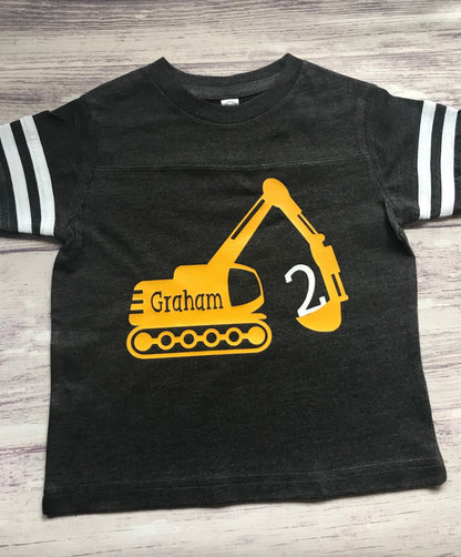 Toddler 2nd Birthday Construction Theme Digger Shirt Gift - Purple Elephant MS