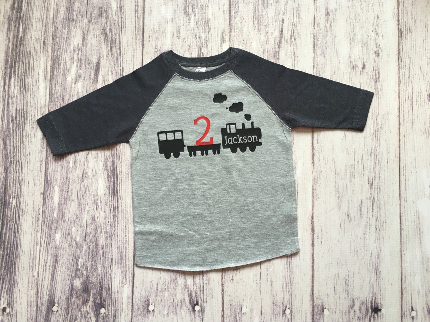 Train 2nd birthday shirt - Purple Elephant MS